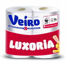 Бумага туалетная Веиро Luxoria 3-слойная упаковка по 4 шт. белая