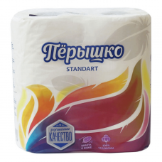 Бумага туалетная Пёрышко 2-слойная упаковка по 4 шт.